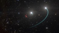 An artist’s impression of the HR 6819 triple system. Image credit: L. Calçada / ESO.