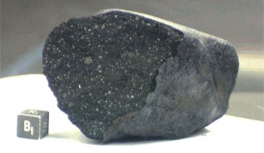 A fragment of the Tagish Lake meteorite. Image credit: Mike Zolensky, NASA’s Johnson Space Center.