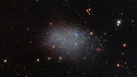 This Hubble image shows the isolated dwarf galaxy ESO 461-036. This image is made up of observations from Hubble’s Wide Field Camera 3 (WFC3) and Advanced Camera for Surveys (ACS) in the infrared and optical parts of the spectrum. Four filters were used to sample various wavelengths. The color results from assigning different hues to each monochromatic image associated with an individual filter. Image credit: NASA / ESA / Hubble / E. Shaya et al.