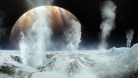 Water vapor plumes on Jupiter’s icy moon Europa. Image credit: David Ladd, USRA & NASA’s Goddard Space Flight Center.