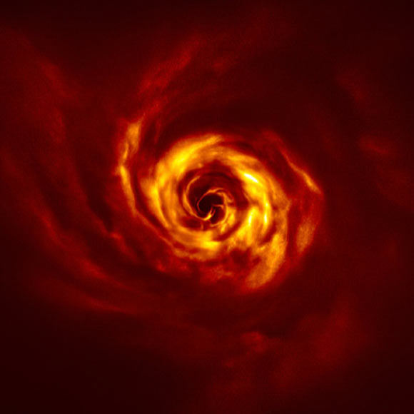 This image from VLT’s SPHERE instrument shows the protoplanetary disk around AB Aurigae. Image credit: ESO / Boccaletti et al.