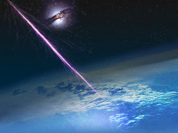 Cosmic rays. Image credit: Pierre Auger Observatory.