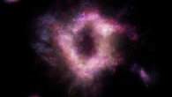 An artist’s impression of the collisional ring galaxy R5519. Image credit: James Josephides, Swinburne Astronomy Productions.