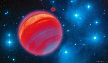An artist’s impression of the Roque 12 binary system in the Pleiades cluster. Image credit: Sci-News.com / NASA / ESA / AURA / Caltech.