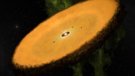 An artist’s impression of the Peter Pan disk around WISE J080822.18-644357.3, a red dwarf located about 331 light-years from Earth in the constellation of Carina. Image credit: Jonathan Holden / NASA’s Goddard Space Flight Center.