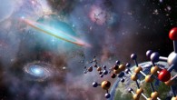 An artist’s illustration of complex organic molecules in space. Image credit: Jenny Mottar / NASA.
