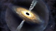 An artist’s impression of the quasar Pōniuā`ena. Image credit: International Gemini Observatory / NOIRLab / NSF / AURA / P. Marenfeld.