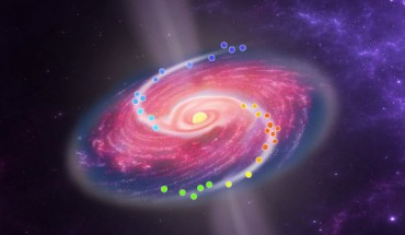 An artist’s impression of the immediate vicinity of the massive protostar G358.93-0.03-MM1. Image credit: Xi Chen, Guangzhou University / Zhi-Yuan Ren, National Astronomical Observatories, Chinese Academy of Science.
