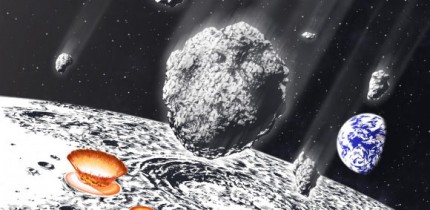 Meteoroids bombarded the Earth-Moon system 800 million years ago. Image credit: Murayama, Osaka University.