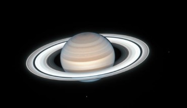 Hubble captured this image of Saturn and its rings on July 4, 2020. Two of Saturn’s icy moons are clearly visible in this image: Mimas (right) and Enceladus (bottom). Image credit: NASA / ESA / A. Simon, NASA’s Goddard Space Flight Center / M.H. Wong, University of California, Berkeley / OPAL Team.