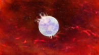 An artist’s illustration of SN 1987A. Image credit: NRAO / AUI / NSF / B. Saxton.
