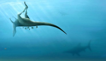 An artist’s impression of Vectaerovenator inopinatus’ final moments. Image credit: Trudie Wilson.