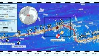 The 2016 7.1 earthquake on the Romanche Fracture Zone in the equatorial Atlantic. The map location is given by the red rectangle on the inset globe. Image credit: Hicks et al, doi: 10.1038/s41561-020-0619-9.