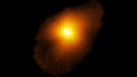 A reconstructed image of SPT-S J041839-4751.9. Image credit: ALMA / ESO / NAOJ / NRAO / Rizzo et al, doi: 10.1038/s41586-020-2572-6.