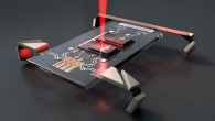 Miskin et al built microsopic robots that consist of a simple circuit made from silicon photovoltaics and four electrochemical actuators; when laser light is shined on the photovoltaics, the robots walk. Image credit: Miskin et al, doi: 10.1038/s41586-020-2626-9.