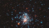 This Hubble image NGC 1805, a globular cluster located 163,000 light-years away in the constellation of Dorado. The color image is made up of observations from Hubble’s Wide Field Camera 3 (WFC3) in the ultraviolet, near-infrared, and optical parts of the spectrum. Four filters were used to sample various wavelengths. The color results from assigning different hues to each monochromatic image associated with an individual filter. Image credit: NASA / ESA / Hubble / J. Kalirai.