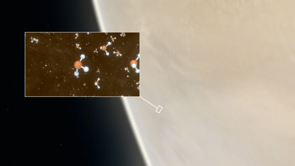 Phosphine molecules were detected in the Venusian high clouds in data from the James Clerk Maxwell Telescope and the Atacama Large Millimeter/submillimeter Array. Image credit: ESO / M. Kornmesser / L. Calçada / NASA / JPL / Caltech.