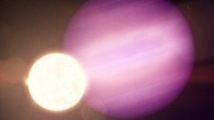 An artist’s impression of the potential Jupiter-size planet WD 1856+534b and its much smaller host star, a dim white dwarf. Image credit: NASA’s Goddard Space Flight Center.