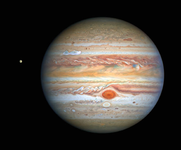 This image of Jupiter was taken by the NASA/ESA Hubble Space Telescope on August 25, 2020, when the planet was 653 million km (406 million miles) from Earth. Image credit: NASA / ESA / A. Simon, NASA’s Goddard Space Flight Center / M.H. Wong, University of California, Berkeley / OPAL Team.