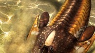 Life restoration of Cephalaspis, a typical osteostracan, swimming over the substrate. Image credit: Hugo Salais, Metazoa Studio.