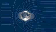 When the Moon had a magnetic field, it would have been shielded from incoming solar wind, as shown in this illustration. Image credit: NASA.