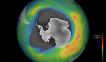 This year’s ozone hole over Antarctica is one of the largest in recent years. Image credit: ESA.