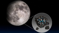 This illustration highlights Clavius Crater on the Moon with an illustration depicting water trapped in the lunar soil there, along with an image of SOFIA. Image credit: NASA.