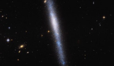 This Hubble image shows the edge-on spiral galaxy UGCA 193. Image credit: NASA / ESA / Hubble / R. Tully / Gagandeep Anand.