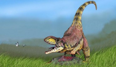 An artist’s impression of Rajasaurus narmadensis, a cousin of the newly-discovered abelisaurid dinosaur Niebla antiqua. Image credit: Bogdanov / CC BY-SA 3.0.
