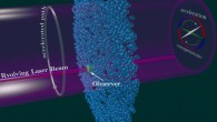The Unruh effect predicts a thermal response for an accelerated detector moving through the vacuum. Gooding et al. propose an interferometric scheme to observe an analogue of the circular Unruh effect using a localized laser coupled to a Bose-Einstein condensate. Image credit: University of Nottingham.