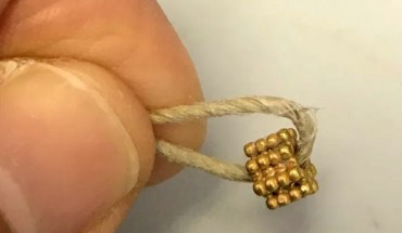 The 3,000-year-old gold bead found in Jerusalem, Israel. Image credit: Temple Mount Sifting Project.