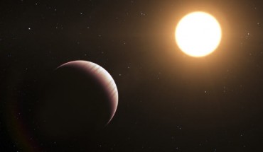 An artist’s impression of the hot-Jupiter exoplanet tau Boötis b. Image credit: L. Calçada / ESO.