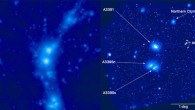 Simulation showing the distribution of hot gas (left), compared with the eROSITA X-ray image (right) of the Abell 3391-Abell 3395 system. Image credit: Reiprich et al., doi: 10.1051/0004-6361/202039590.