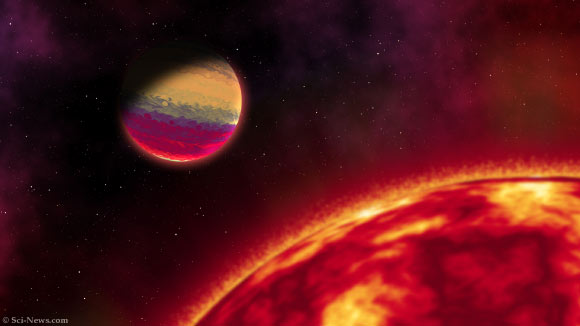 An artist’s impression of a hot-Jupiter exoplanet. Image credit: Sci-News.com.
