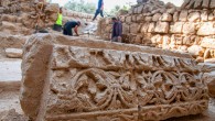 The ruins of the Byzantine-period church and a Second Temple-period mikveh were found near Gethsemane, Israel. Image credit: Israel Antiquities Authority.