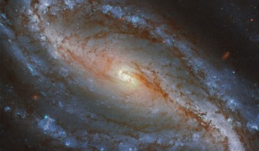 This image of the barred spiral galaxy NGC 613 was snapped by Hubble’s Advanced Camera for Surveys (ACS). The color composite was assembled from images taken in visible and near-infrared light. Three filters were used to sample various wavelengths. The color results from assigning different hues to each monochromatic image associated with an individual filter. Image credit: NASA / ESA / Hubble / G. Folatelli.