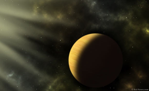 An artist’s impression of the Neptune-sized planet NGTS-14Ab. Image credit: Sci-News.com.