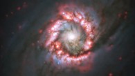 This image, taken with VLT’s MUSE instrument, shows the central region of the barred spiral galaxy NGC 1097. Image credit: VLT / ESO / TIMER Survey.