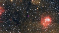 This composite image of Swift J1818.0-1607 contains a wide field of view in the infrared from NASA’s Spitzer Space Telescope and Wide-Field Infrared Survey Explorer, taken before the magnetar’s discovery. X-rays from Chandra show the magnetar in purple. Image credit: NASA / CXC / University of West Virginia / H. Blumer / JPL / Caltech / Spitzer.