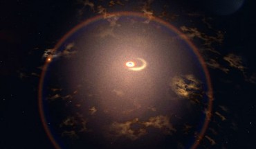 A supermassive black hole siphons gas off of an orbiting giant star. Image credit: NASA’s Goddard Space Flight Center / Chris Smith, USRA & GESTAR.