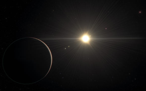 An artist’s impression of the TOI-178 system. Image credit: L. Calçada / ESO / Spaceengine.org.