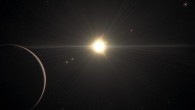 An artist’s impression of the TOI-178 system. Image credit: L. Calçada / ESO / Spaceengine.org.