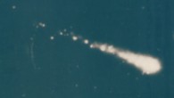 The trace of an α particle obtained by the nuclear physicist Wolfhart Willimczik with his spark chamber specially made for α particles.