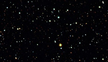 This image from the SkyMapper Telescope shows the vicinity of the Tucana II galaxy. Image credit: Anirudh Chiti, MIT.