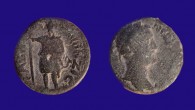 The 1,800-year-old Roman bronze coin. Image credit: Nir Distelfeld, Israel Antiquities Authority.