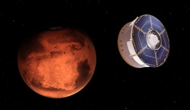 This illustration shows NASA’s Mars 2020 spacecraft carrying the Perseverance rover as it approaches Mars. Image credit: NASA / JPL-Caltech.
