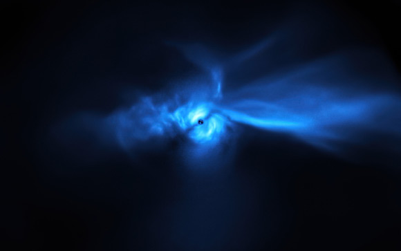 This image from the SPHERE instrument on ESO’s Very Large Telescope shows the protoplanetary disk around SU Aur. Image credit: ESO / Ginski et al.