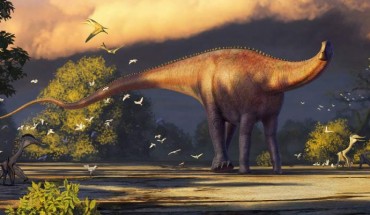 Life reconstruction of Dzharatitanis kingi. Image credit: Alexander Averianov.