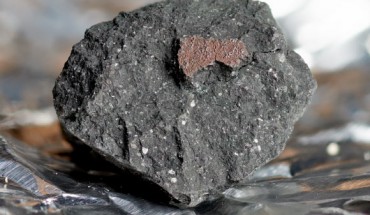 A fragment of the Winchcombe meteorite. Image credit: Trustees of the Natural History Museum, London.