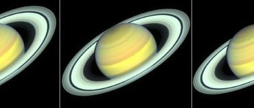 Hubble images of Saturn taken in 2018, 2019, and 2020 as the planet’s northern hemisphere summer transitions to fall. Image credit: NASA / ESA / STScI / A. Simon / R. Roth.